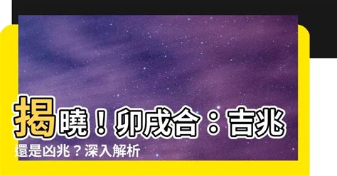 卯戌合|【卯戌合】揭曉！卯戌合：吉兆還是凶兆？深入解析八。